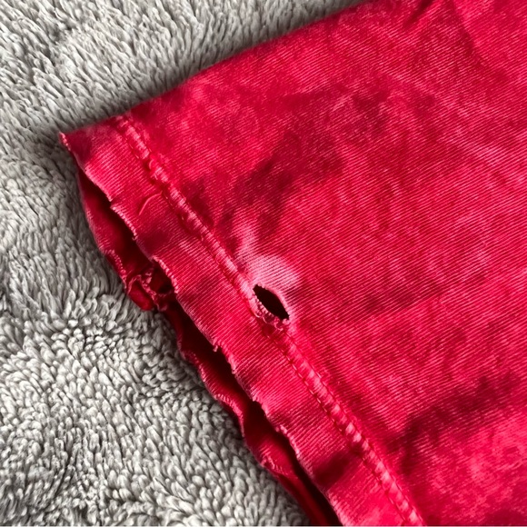 Harley-Davidson V-Neck Logo Wings Graphic T-Shirt Tee Acid Wash Distressed Red - Picture 9 of 16